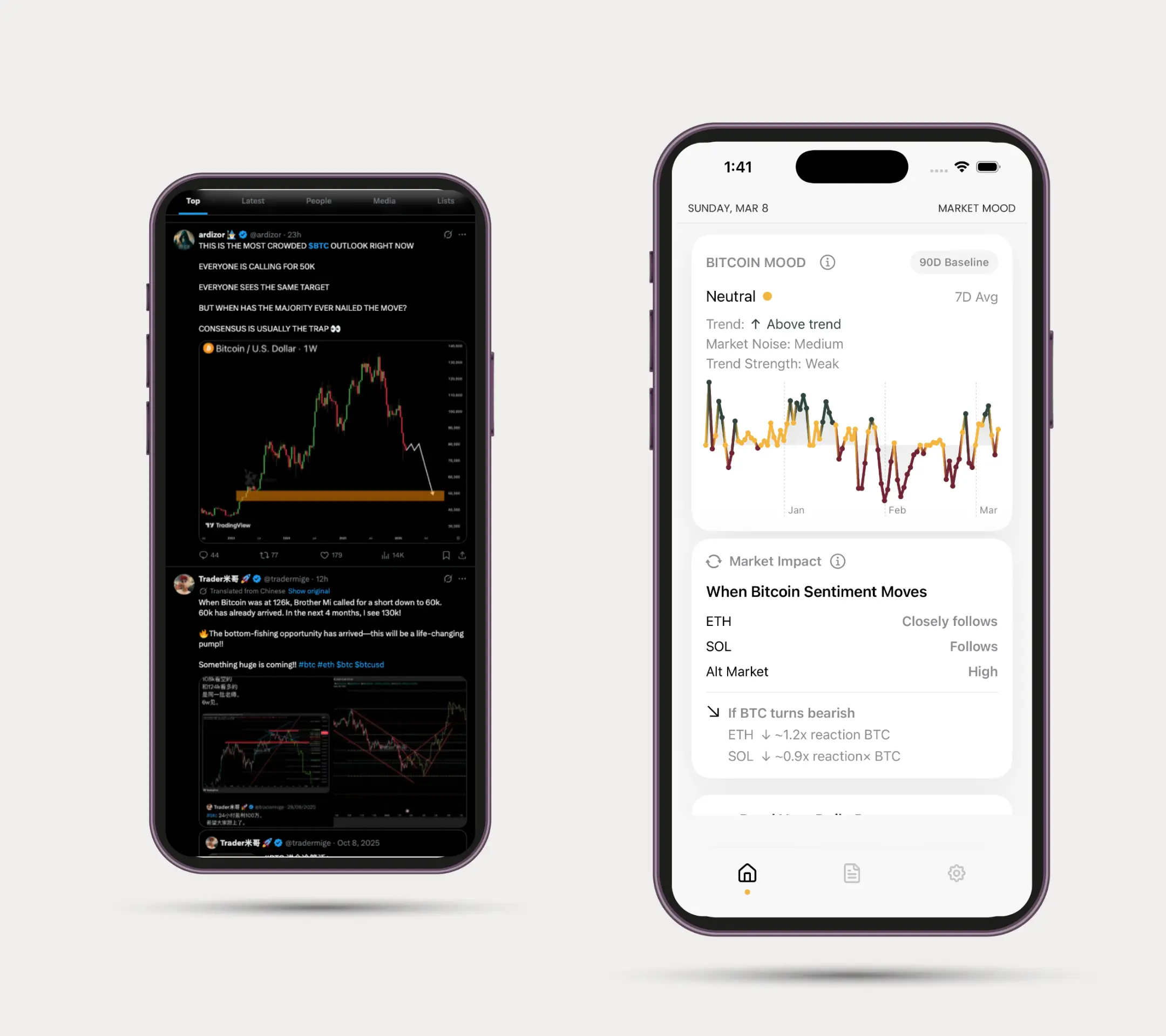 Crypto TLDR app displaying a clean crypto news breakdown with structured context and token impact without hype or commentary.
