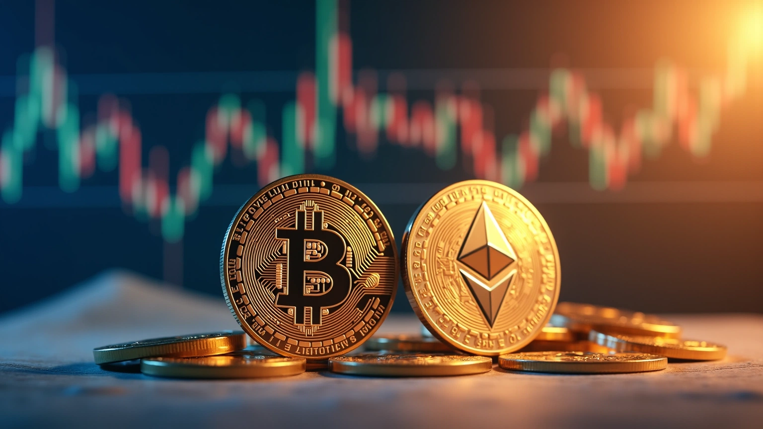 Editorial illustration comparing Bitcoin and Ethereum transaction fees and speed, clean educational style